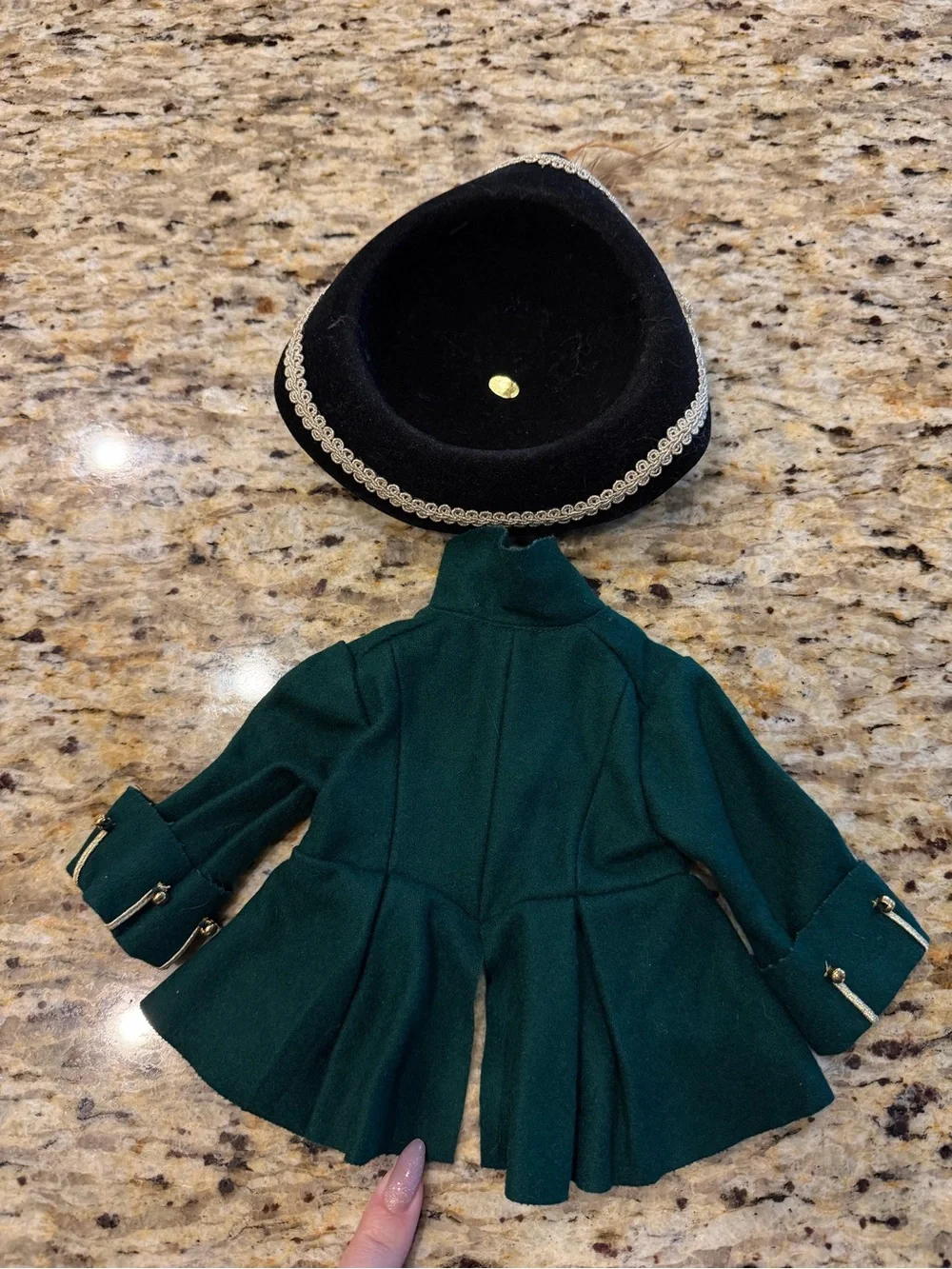 American Girl Felicity's Green Riding Jacket and Hat Retired, EUC